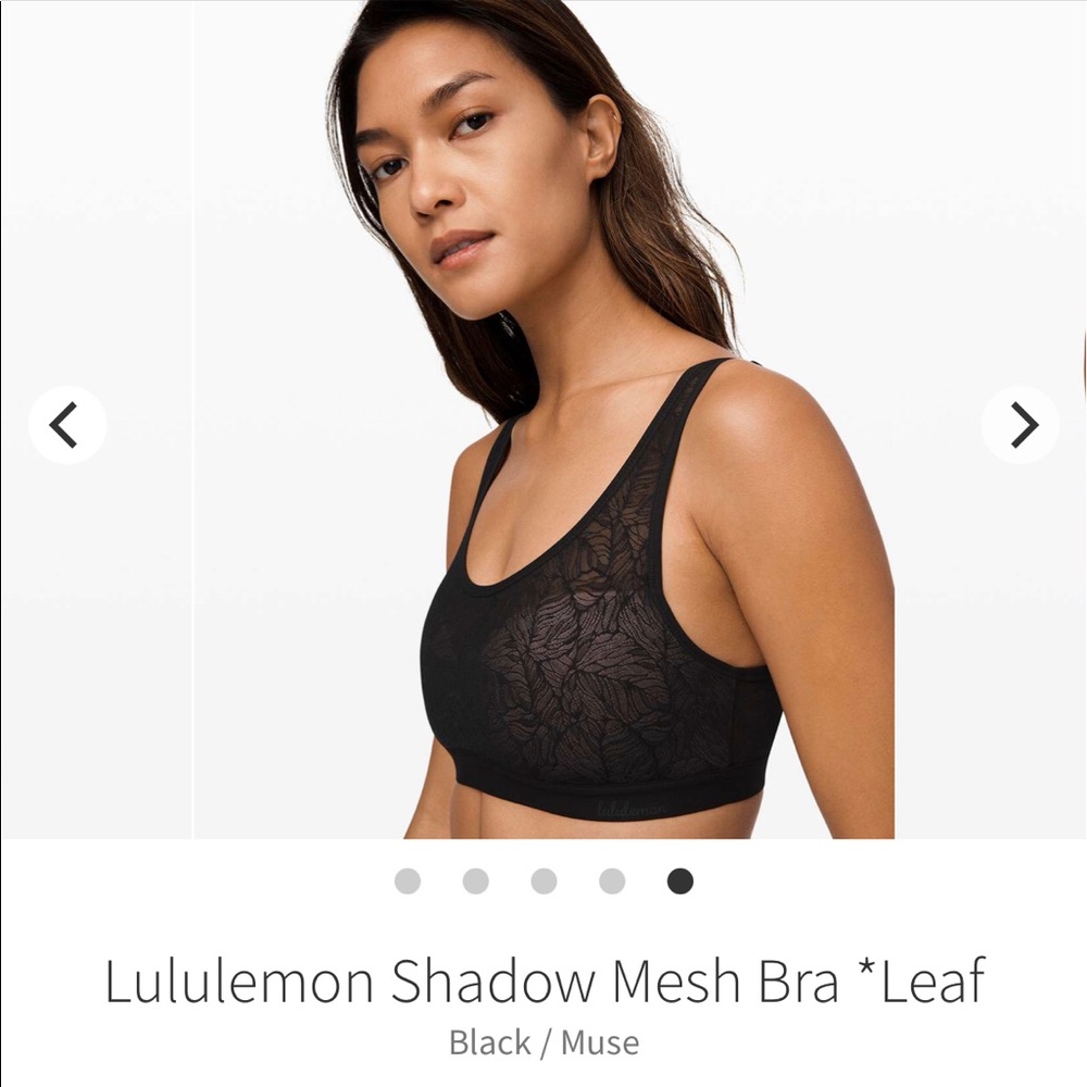 Lululemon Black Shadow Mesh Bra Size XL